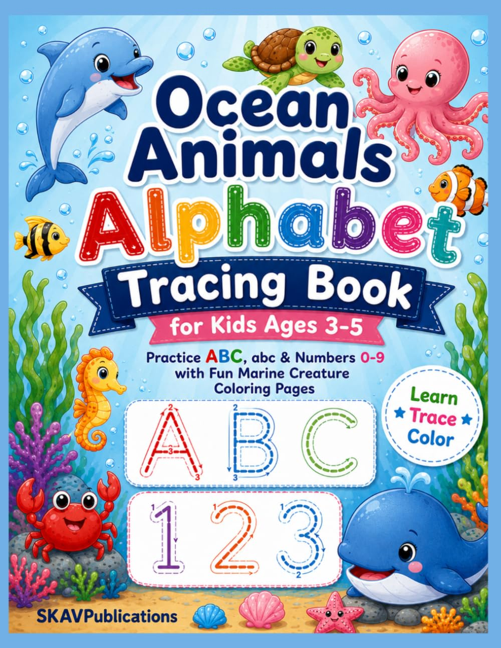 Ocean Animals Alphabet Tracing & Coloring Book